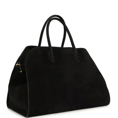 The Row The Row Soft Margaux 15 Bag Black Suede Gold Hardware | Thumbnail 2 The Row The Row Soft Margaux 15 Bag Black Suede Gold Hardware | Thumbnail 2
