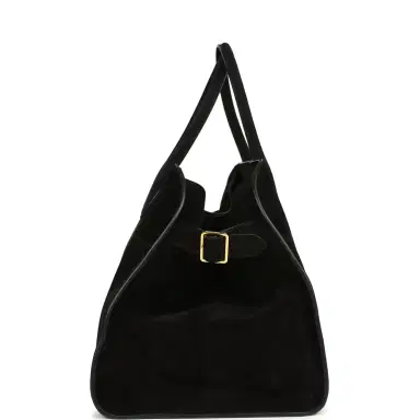 The Row The Row Soft Margaux 15 Bag Black Suede Gold Hardware | Thumbnail 3 The Row The Row Soft Margaux 15 Bag Black Suede Gold Hardware | Thumbnail 3