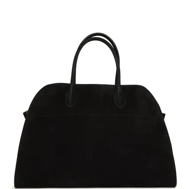 The Row The Row Soft Margaux 15 Bag Black Suede Gold Hardware
