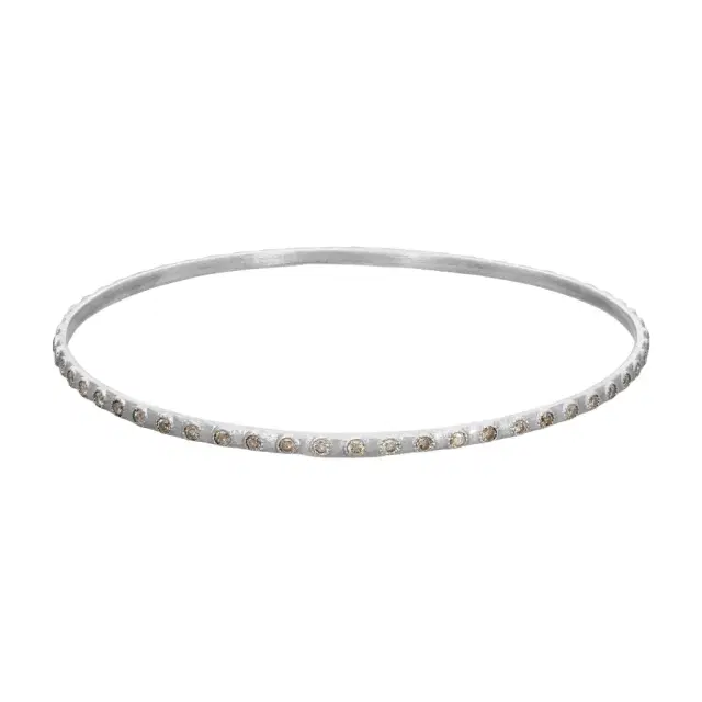 Armenta Armenta New World Sterling Silver Champagne Diamond Eternity Bangle Bracelet by The Solist