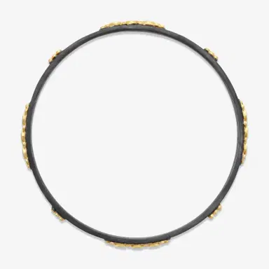 Armenta Armenta Old World 18K Yellow Gold & Blackened Sterling Silver Champagne Diamond & Sapphire Bangle Bracelet by The Solist | Thumbnail 2