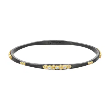 Armenta Armenta Old World 18K Yellow Gold & Blackened Sterling Silver Champagne Diamond & Sapphire Bangle Bracelet by The Solist | Thumbnail 1