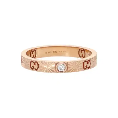 Gucci Gucci Icon 18K Rose Gold Diamond Band Ring YBC727892001015 - by The Solist | Thumbnail 1