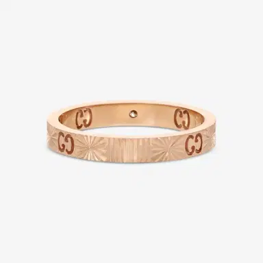 Gucci Gucci Icon 18K Rose Gold Diamond Band Ring YBC727892001015 - by The Solist | Thumbnail 3