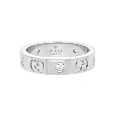 Gucci Gucci Icon 18K White Gold Diamond Thin Band Ring YBC100881001009 - by The Solist | Thumbnail 1