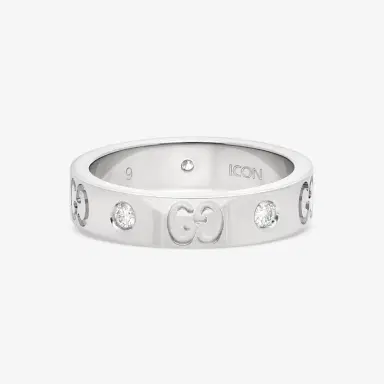 Gucci Gucci Icon 18K White Gold Diamond Thin Band Ring YBC100881001009 - by The Solist | Thumbnail 3