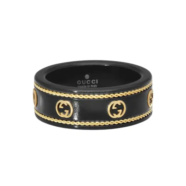 Gucci Gucci Icon 18K Yellow Gold & Black Corundum Band Ring YBC606826001010 - by The Solist