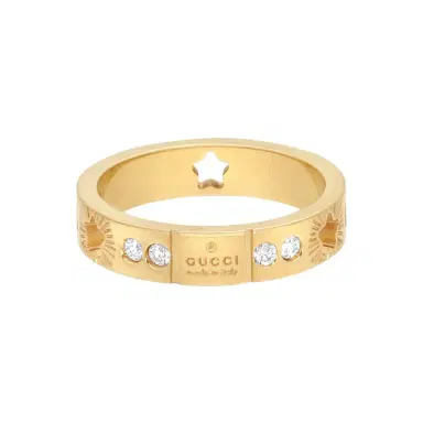Gucci Gucci Icon 18K Yellow Gold Diamond Band Ring YBC662057001010 - by The Solist | Thumbnail 1
