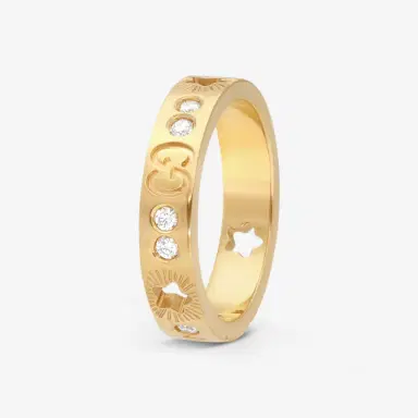 Gucci Gucci Icon 18K Yellow Gold Diamond Band Ring YBC662057001010 - by The Solist | Thumbnail 2