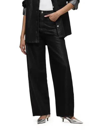 Hudson Jeans Women's Bailey Relaxed Barrel Jeans - Metallic Rinse - Size 26 | Thumbnail 4