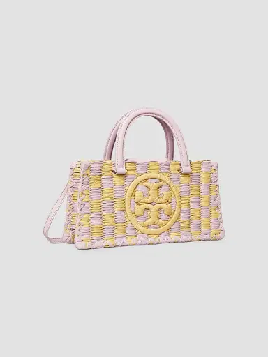 Tory Burch Women's Ella Checkered Crochet Top Handle Bag - Light Purple | Thumbnail 3