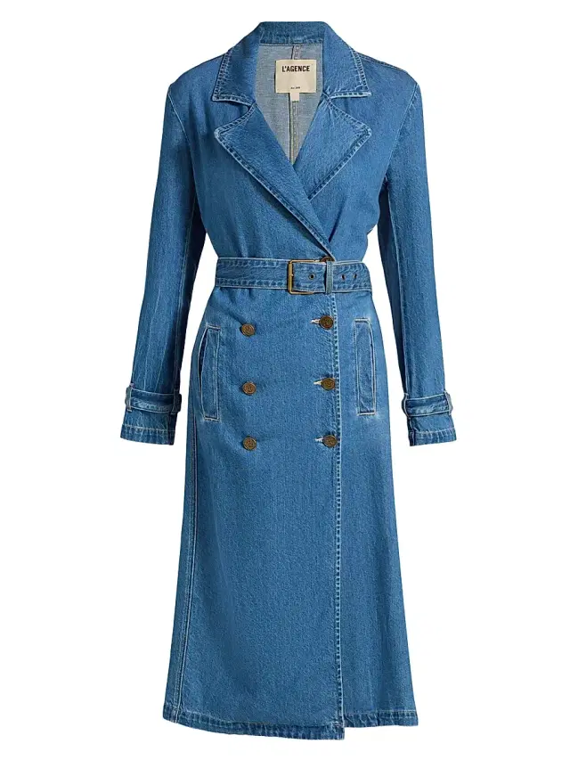 L'Agence Women's Bradley Denim Trench Coat
