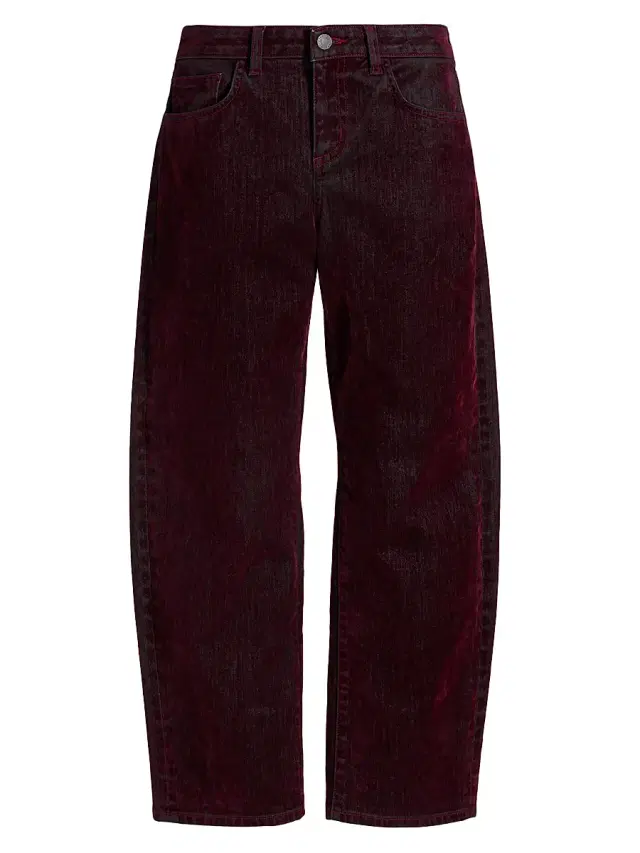 L'AGENCE Women's Dolores Low-Rise Barrel-Leg Jeans - Bordeaux