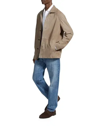 ZEGNA Men's Sheepskin Chore Jacket - Light Taupe | Thumbnail 5