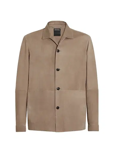 ZEGNA Men's Sheepskin Chore Jacket - Light Taupe | Thumbnail 1