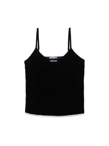 Prada Women's Velvet Top - Black | Thumbnail 1 Prada Women's Velvet Top - Black | Thumbnail 1