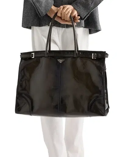 Prada Men's Bonnie Antiqued Leather Tote Bag | Thumbnail 2