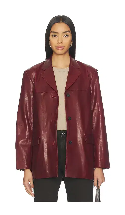 Aroa Leather Blazer Jacket