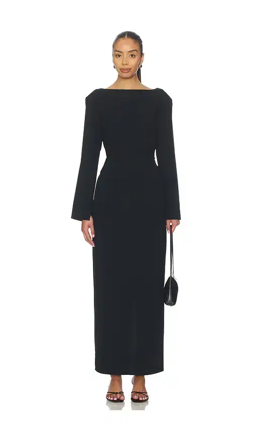 EAVES Norna Polished Crepe Maxi Dress