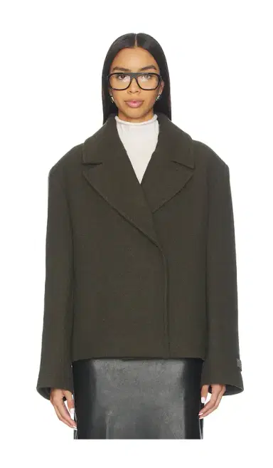 EAVES Osk Manteco Wool Cropped Peacoat | Thumbnail 1 EAVES Osk Manteco Wool Cropped Peacoat | Thumbnail 1