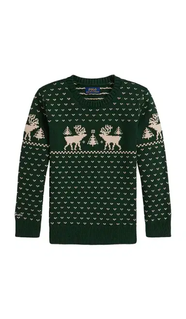 Polo Ralph Lauren Long Sleeve Intarsia Reindeer Sweater Coverall | Thumbnail 1