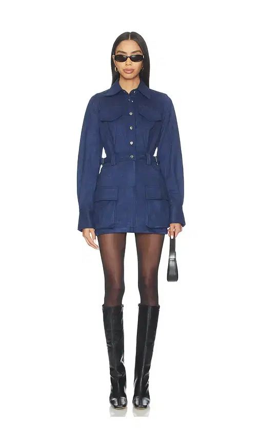 Bubish Celine Faux Suede Shirt Dress