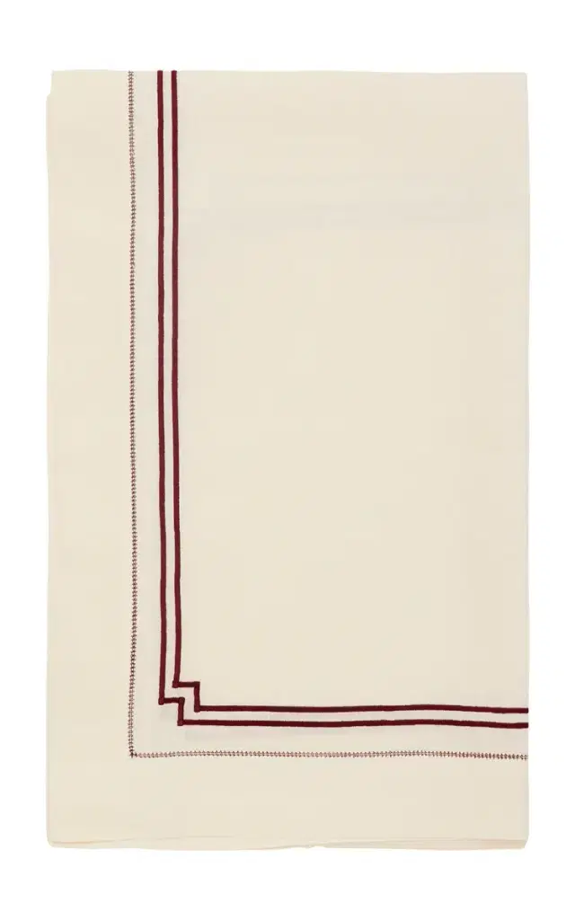 x Loretta Caponi Frames A-Jour Table Runner - Off-White
