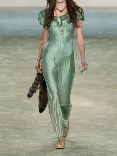 Chloé Lace-trimmed Silk-satin Gown | Thumbnail 4 Chloé Lace-trimmed Silk-satin Gown | Thumbnail 4