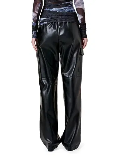 NICHOLAS Women's Edwina Faux Leather Cargo Pants - Black | Thumbnail 5 NICHOLAS Women's Edwina Faux Leather Cargo Pants - Black | Thumbnail 5
