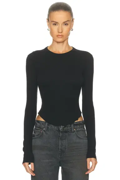 GRLFRND Scoop Hem Long Sleeve Tee | Thumbnail 3