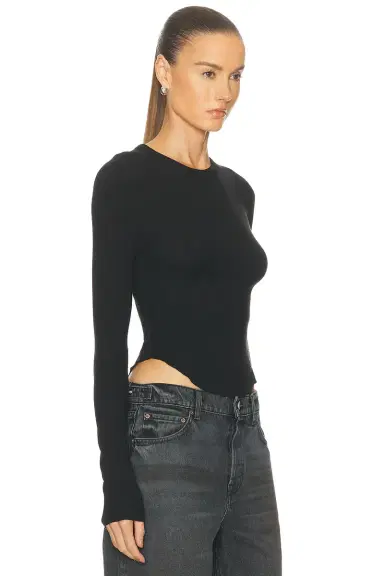 GRLFRND Scoop Hem Long Sleeve Tee | Thumbnail 4