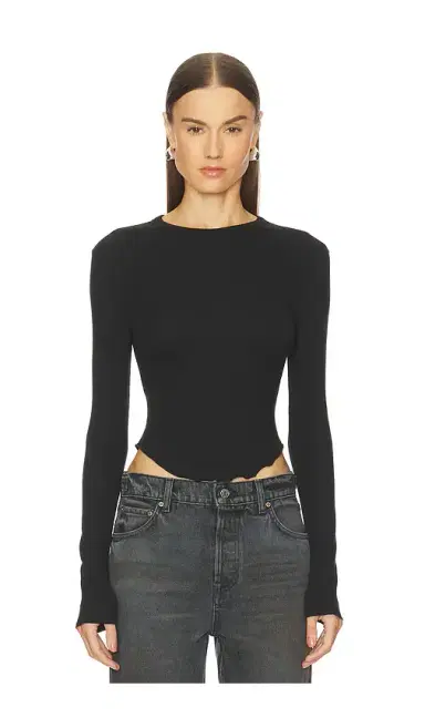 GRLFRND Scoop Hem Long Sleeve Tee | Thumbnail 1