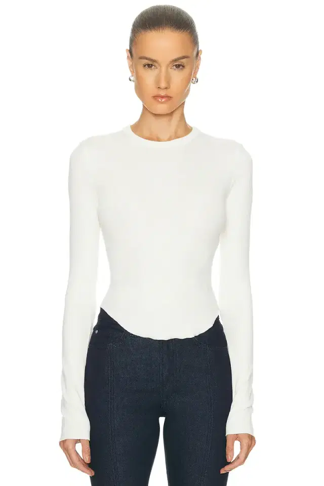 GRLFRND Scoop Hem Long Sleeve Tee