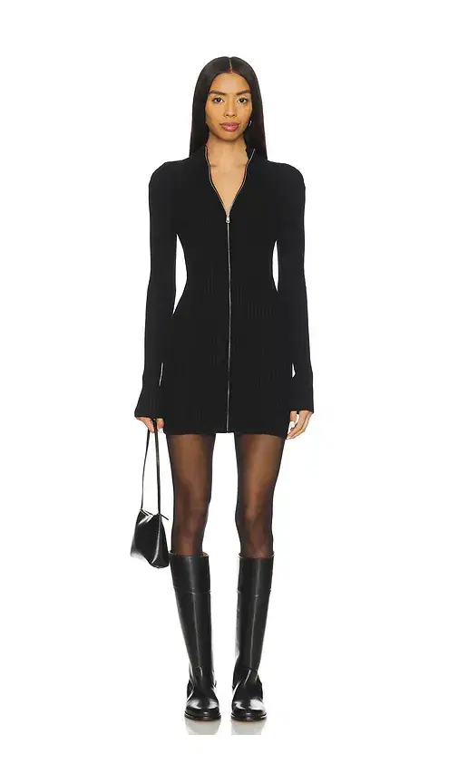 Zenni Zip Front Mini Dress