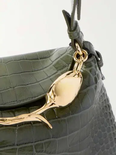 Erdem Bloom Large Embellished Croc-effect Leather Shoulder Bag | Thumbnail 4