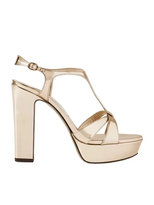 Kesia 120 Mirrored-leather Platform Sandals