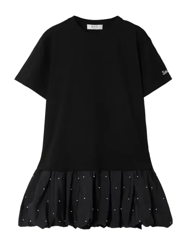 Alberta Cotton-jersey And Embellished Shell Mini Dress