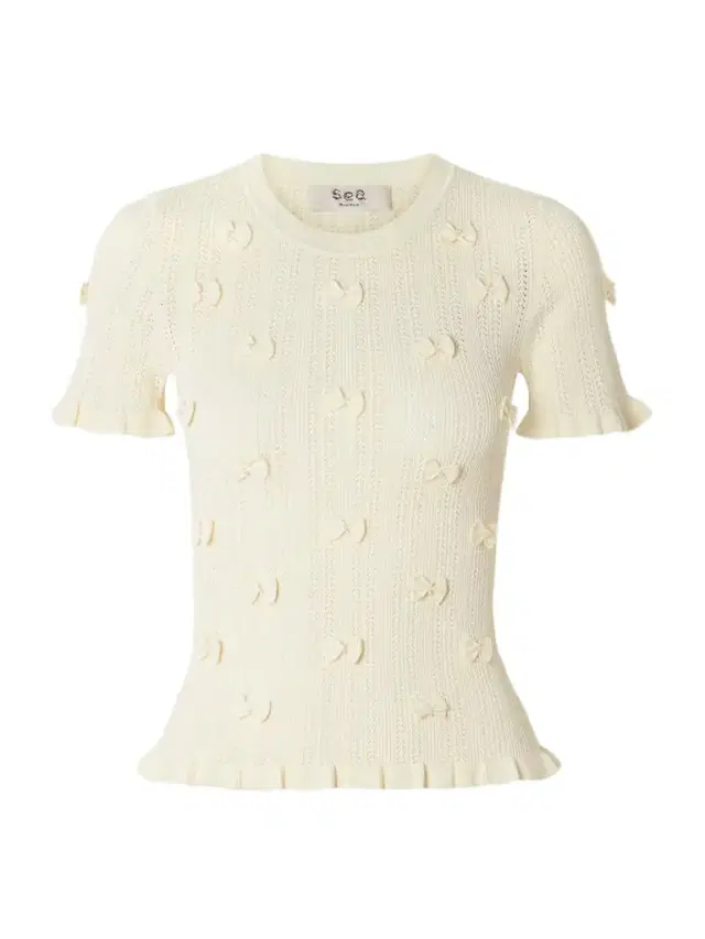 Alberta Embellished Pointelle-knit Top