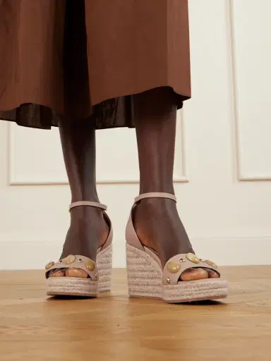 Gianvito Rossi 70 Embellished Leather Espadrille Wedge Sandals | Thumbnail 2 Gianvito Rossi 70 Embellished Leather Espadrille Wedge Sandals | Thumbnail 2