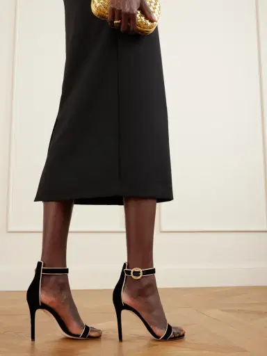 Gianvito Rossi Portofino 105 Metallic Leather-trimmed Velvet Sandals | Thumbnail 2