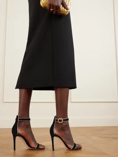 Gianvito Rossi Portofino 105 Metallic Leather-trimmed Velvet Sandals | Thumbnail 5