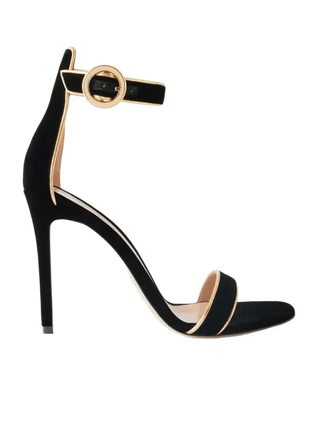 Portofino 105 Metallic Leather-trimmed Velvet Sandals