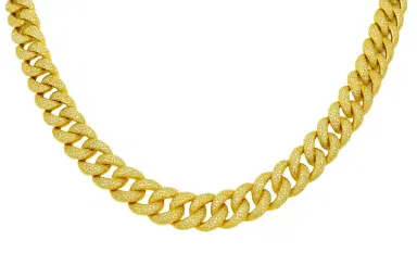 Wish Fine Jewelry 9.75ct Diamond 14K Gold Cuban Chain Necklace | Thumbnail 1