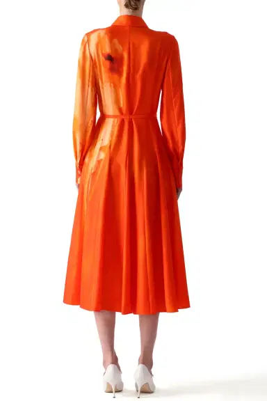 Jason Wu Collection WATERCOLRO FLORAL PRINTED SILK SHIRTDRESS WITH GODET SKIRT | Thumbnail 4 Jason Wu Collection WATERCOLRO FLORAL PRINTED SILK SHIRTDRESS WITH GODET SKIRT | Thumbnail 4
