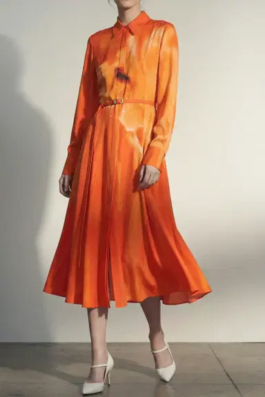 Jason Wu Collection WATERCOLRO FLORAL PRINTED SILK SHIRTDRESS WITH GODET SKIRT | Thumbnail 1 Jason Wu Collection WATERCOLRO FLORAL PRINTED SILK SHIRTDRESS WITH GODET SKIRT | Thumbnail 1