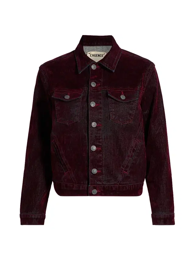 L'AGENCE Women's Maven Stretch Denim Slim Jacket - Bordeaux