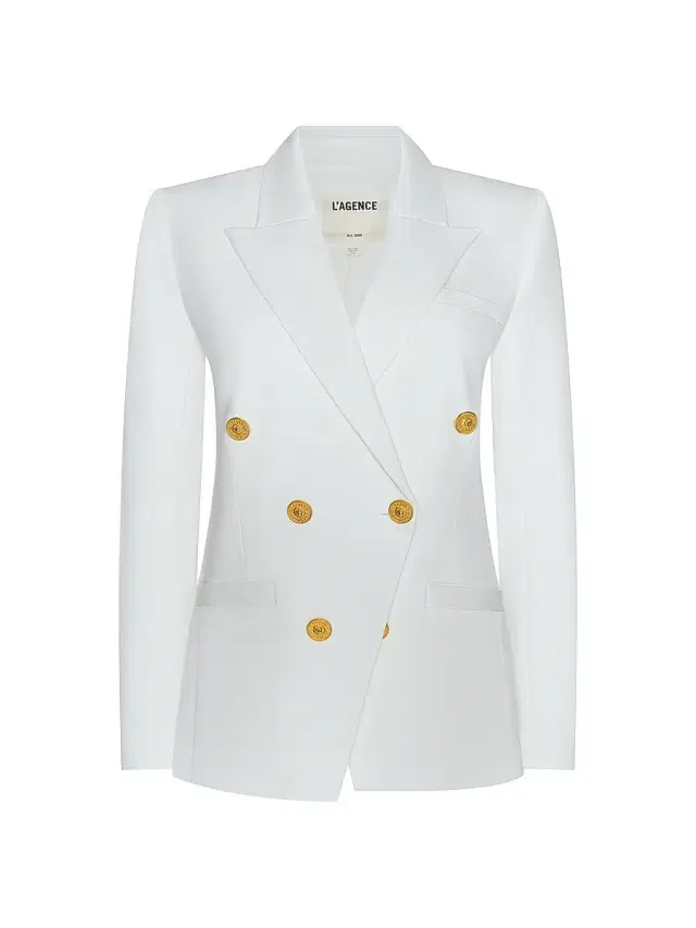 L'AGENCE Women's Kyomi Double-Breasted Blazer - White