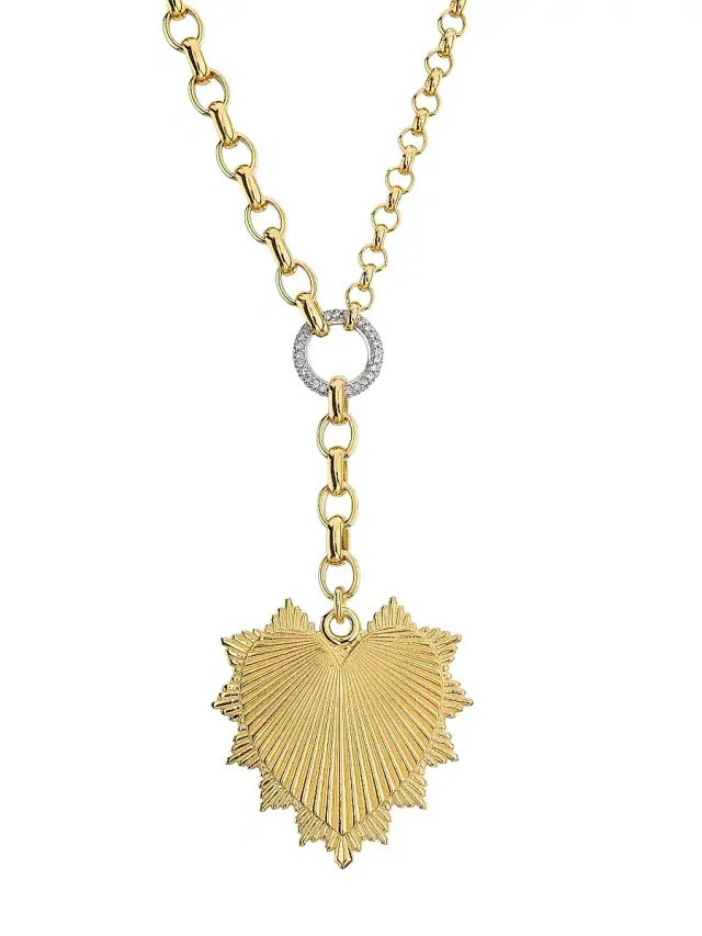 Women's True Love K Yellow Gold & 0.34 TCW Diamond Heart Pendant Necklace - Yellow Gold