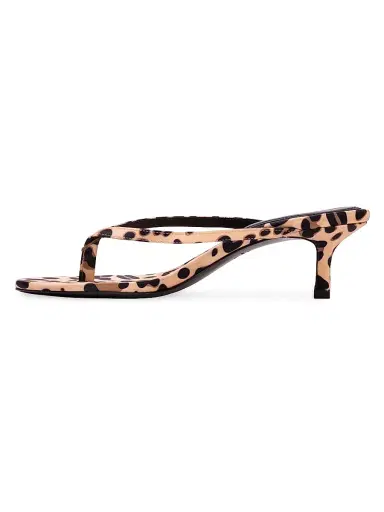 Black Suede Studio Women's Tash 50MM Satin Mules - Cheetah Satin - Size 11 | Thumbnail 4