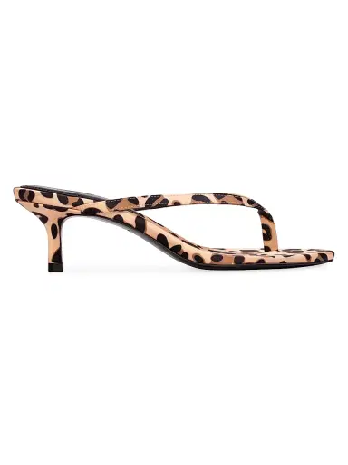 Black Suede Studio Women's Tash 50MM Satin Mules - Cheetah Satin - Size 11 | Thumbnail 1